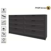 Kомод Тренд КТ-К197 (Антрацит ЛДСП/ Пепел ЛМДФ) Ш1965 В1020 Г451